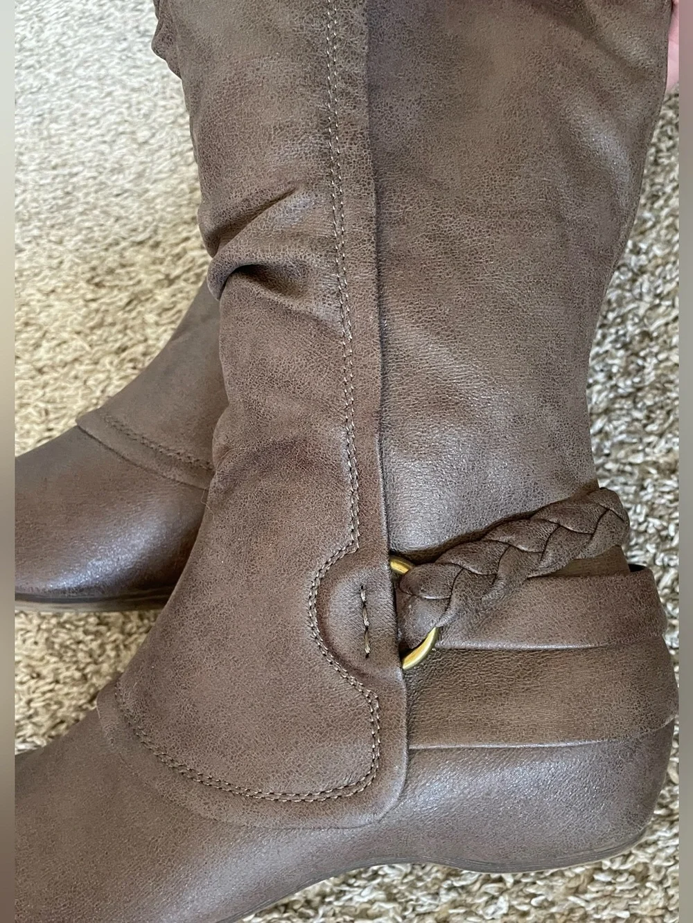 BareTraps Shania Brown Slouchy Knee High Riding Boots Size 10 Worn 1 Time